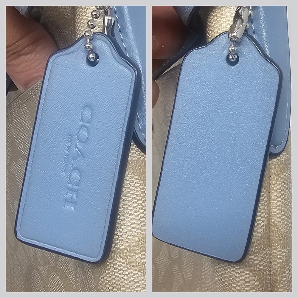 Coach Signature East West Pop Crossbody Handbag Light Khaki/Blue 10"x7" F58316 - Picture 14 of 16